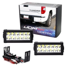 Dual 7" LED Light Bars w/Rear Bumper Mount, Wiring For 12-up Tacoma 14-21 Tundra