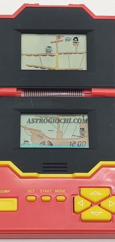 PIRATI DOUBLE SCREEN HANDHELD LCD GAME WATCH CLOCK VINTAGE '80 NEW IN BOX - Picture 6 of 15
