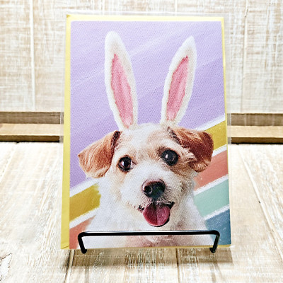 American Greetings Easter Card 5x7 Dog Bunny Ears Pastel Funny Cute