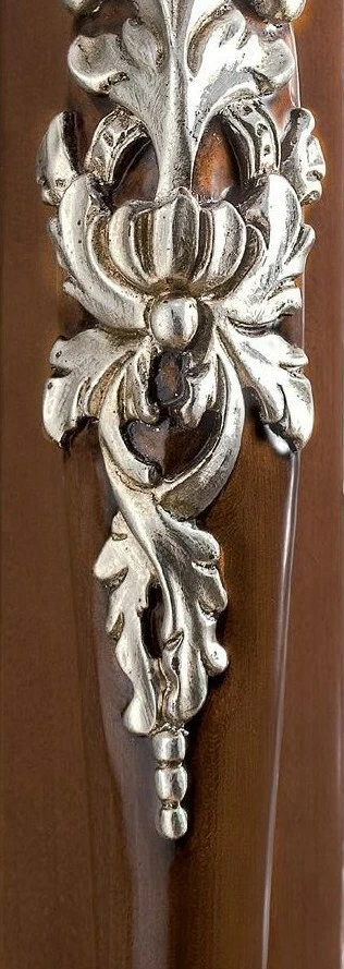 MOBILE LIBRERIA INTAGLIATA LEGNO DI TANGANIKA COLORE NOCE/LACCATO C/FOGLIA 1018 - Immagine 4 di 4