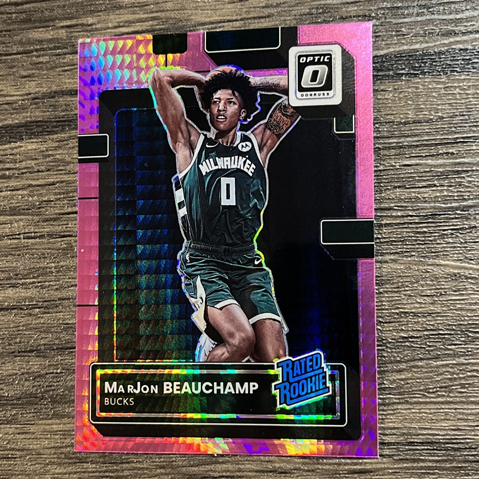 2022-23 Optic Rated Rookie💥MarJon Beauchamp #210 RC Hyper Pink Prizm Bucks