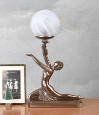 Tischlampe Frauenfigur Art Deco Lampe Femme Fatale Tischleuchte Online Kaufen Ebay 