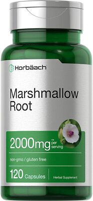 Marshmallow Root Capsules | 2000mg | 120 Count | Non-GMO | by Horbaach