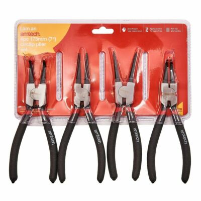 Circlip Pliers Set. Snap Ring Pliers Internal External Bent & Strait 7in 175mm