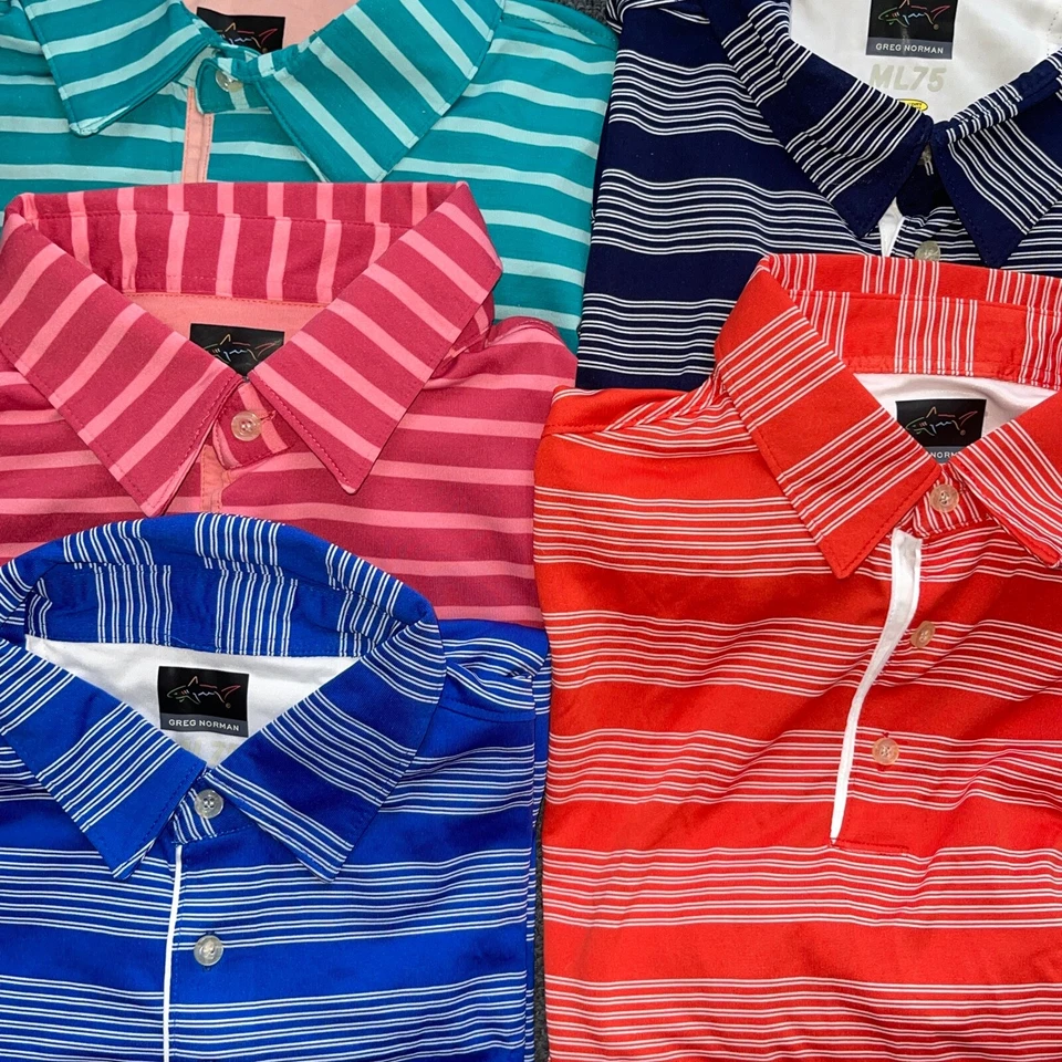 Men's Greg Norman ML75 Striped PlayDry Golf Polo Shirt S,M,L,XL,2XL - image 2 of 2