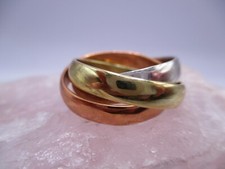 Klassischer Dreier Ring Spielring Rollring 925 Silber Messing Kupfer Rg 60/20 SI