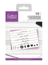 Made With Love Swash Sentiment Stamps 14pc You're Engaged On Your Wedding Day XO