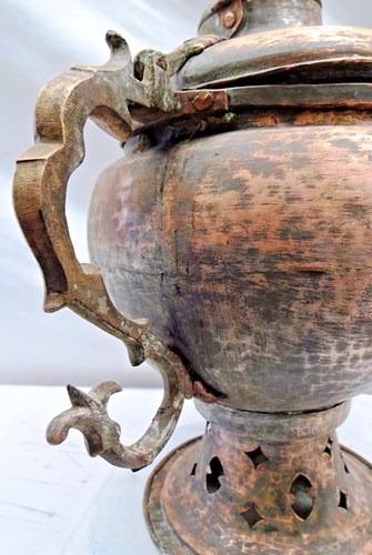 SAMOVAR TEA POT MUGHAL COPPER & BRASS COLLECTIBLES VINTAGE DECORATIVE METALWAR - Picture 3 of 10