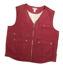 Duluth Trading Men's Iron Range Fire Hose Sherpa Canvas Chore Vest Size 2XL 