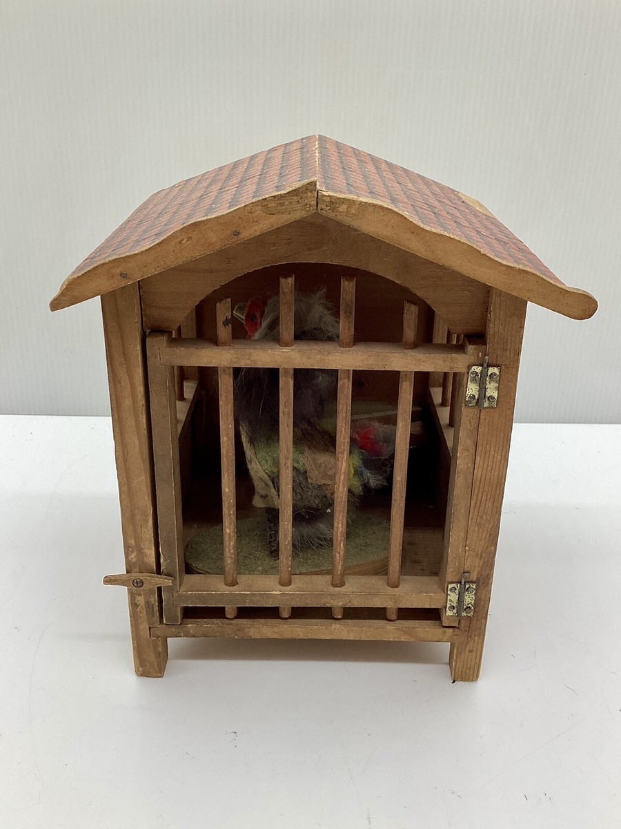 ドイツ　ヴェルナー工房　鳥屋さん Antique German Wooden Pip Squeak Hen House Rooster Toy | eBay