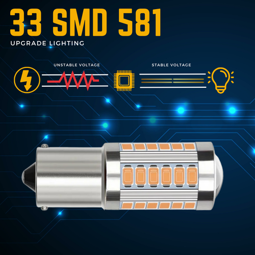 581 Bau15s Py21w indicateur LED ambrée Canbus ampoules signal 1156 ampoule de voiture 12v - Photo 11 sur 12