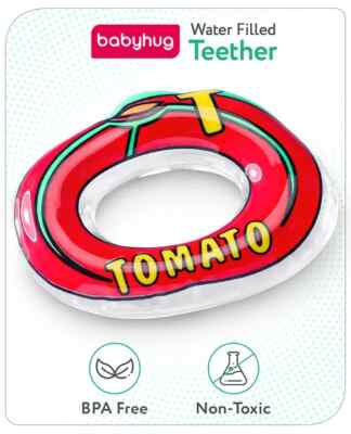 Babyhug Tomato Shaped Water Filled Teether - Red Beautiful design, easy to wash.