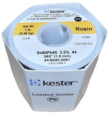Kester 44 Lead Solder Wire 1lb 0.062" Sn/Pb 40% Lead Electronic Soldering