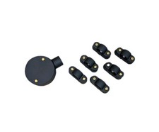 Conduit End Box And Saddle Clamps Matt Black Industrial Textured Electrics Cable