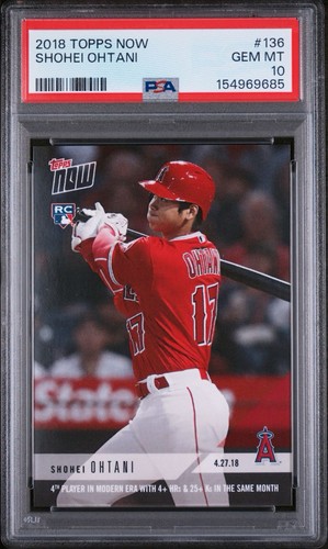 2018 Topps Now Shohei Ohtani Rookie #136 PSA 10