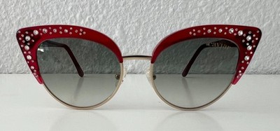 Caviar 2399 Sunglasses Sun Glasses c4 Red Clear Stones Authentic New 52mm