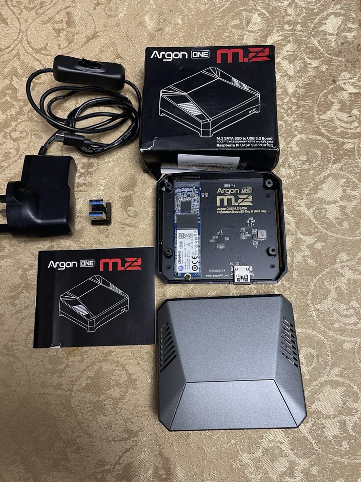 Argon One M2 + Case Expansion Board for Raspberry Pi 4B + 120GB M.2 SATA + PSU - Image 2 of 4