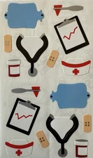 HOSPITAL Stickers(16pc) Mrs.Grossman's•Doctor•Nurse •Band-Aid•Meds•Card Making•