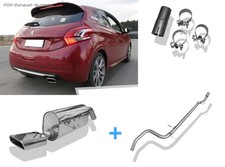  Edelstahl Racing-Komplettanlage ab Kat Peugeot 208 GTI 145x65mm trapezförmig