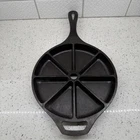Lodge Cast Iron 8 Wedge Cornbread Skillet Pan 9” 8CB Made In USA Vtg Seasoned