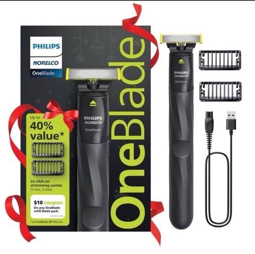 Philips Norelco OneBlade Men's Rechargeable Face Razor Trimmer Gift Set ...