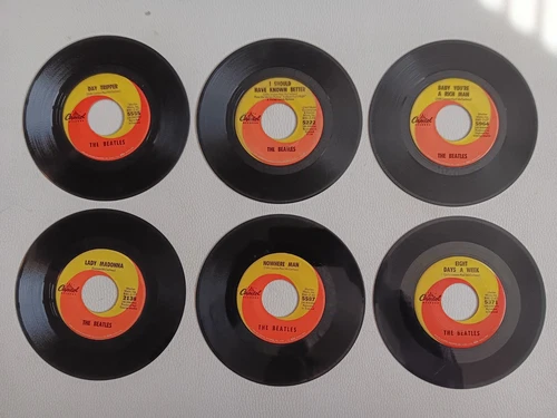 Lot of 6 Beatles 45 RPM Records. Capitol Records