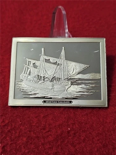 SHIPS' AHOY Venetian Galleass 3.125 Troy Oz Sterling Silver Proof        #T0873