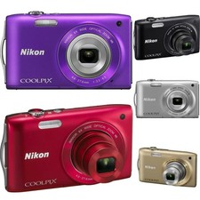 Nikon COOLPIX S3300 Digital Camera 16.0 MP 6X Optical Zoom with Accessories