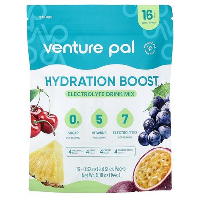 Hydration Boost, Electrolyte Drink Mix, Variety Pack, 16 Stick Packs, 0.32 oz (9