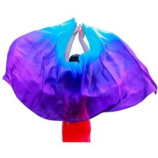 Women 100 Real Silk Belly Dance Veils Dancing Hand Scarves Gradual Color Adult