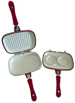Cook s Companion Red Uni Versa Pan with Magnet Handles + Egg Cooker