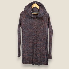 Prana Yunna Cardigan Yunna Cardigan Sweater Jacket Women Small Navy Red Cotton