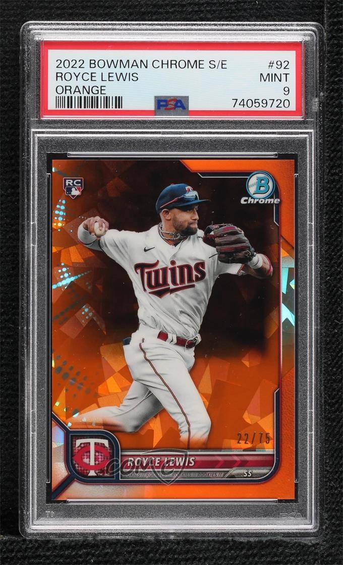 2022 Bowman Chrome Sapphire Edition Orange 22/75 Royce Lewis #92 Rookie RC 02u3