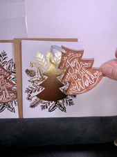 Set of 2! Christmas Cards! Gorgeous Laser Cut Ornament Tree and Card!