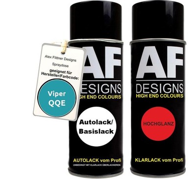 Autolack Spraydose Set  Viper QQE Aqua Perl Metallic Basislack Klarlack Sprühdos