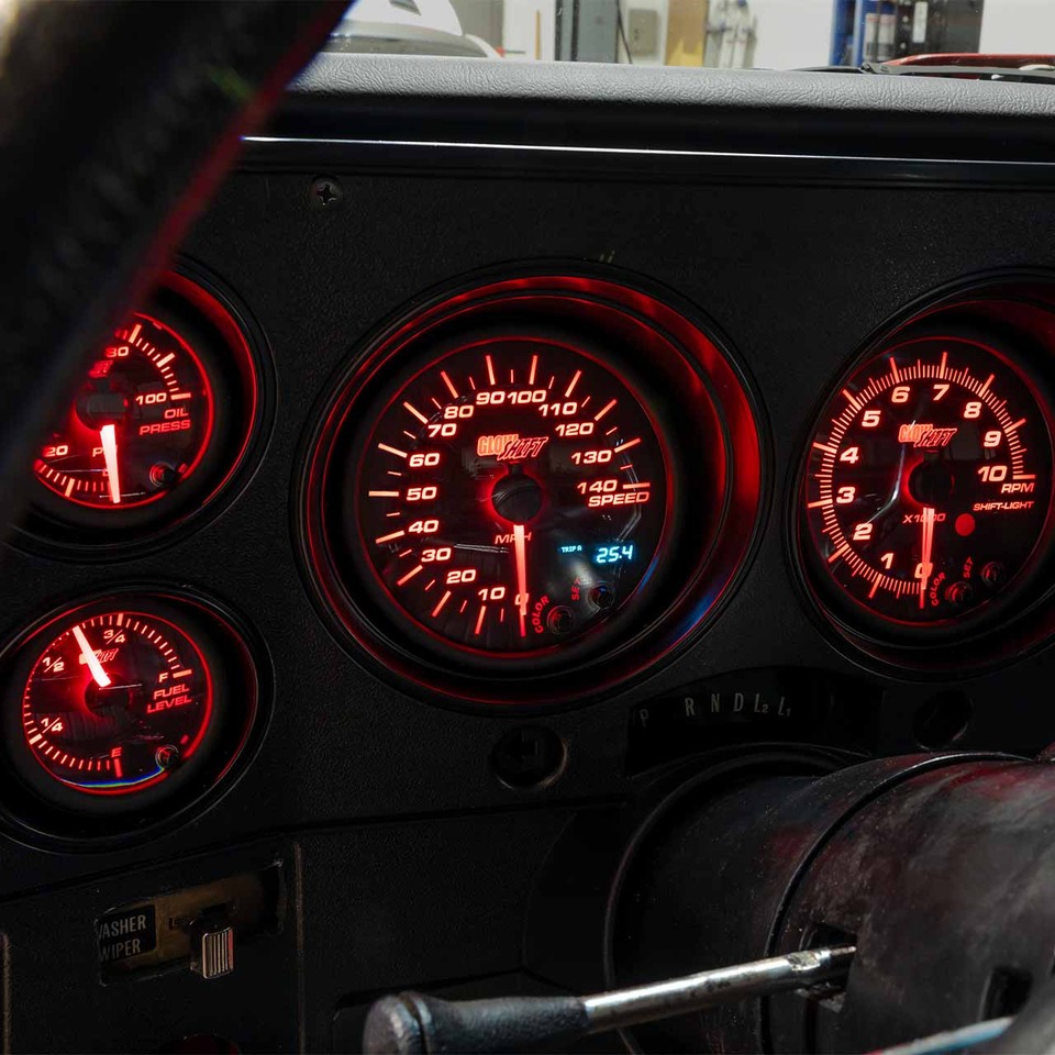 Display Panel Pod GlowShift Cluster Dashboard Panel Pod Tinted 6-Gauge Bundle for 73-87 ...