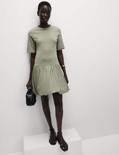 Marks & Spencer Womens Cotton Mini T-shirt-dress Dress in Khaki 10 Regular - M&S