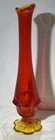 Fenton Valencia Amberina Swung Vase 10.5” Vintage MCM Orange Tangerine Bud