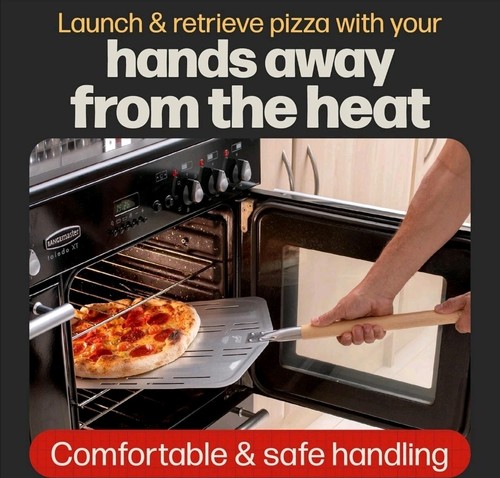 Hans Grill Pizza Peel PRO | Hecho para pizza XL 12 pulgadas + | Restaurante profesional - Imagen 6 de 11