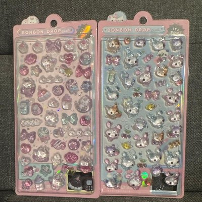 Unicorn Candy Twins BONBON DROP Sticker Set Kids Character Decor New