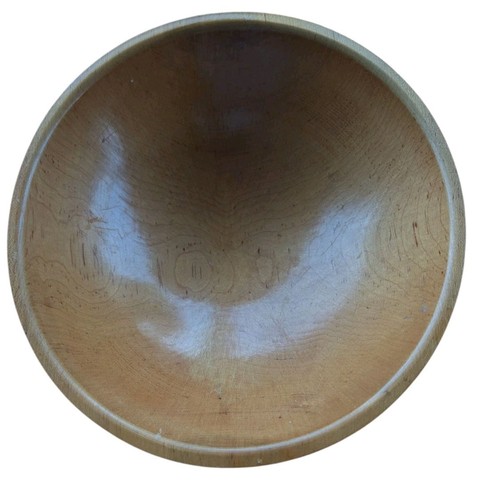 Vintage Wooden Dough Bowl Craftwood Co Kittery Maine Handcrafted 11.5" By 12" - Picture 9 of 9