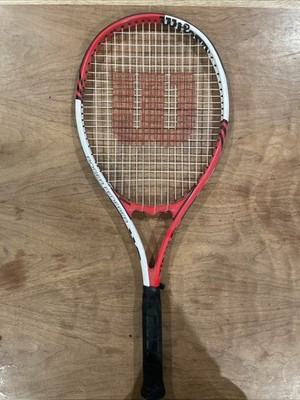 Wilson Roger Federer  Tennis Racquet Racket Power Strings Red White   41/2 /L4