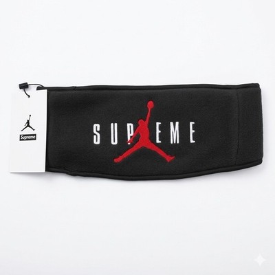 Supreme x Jordan Headband Polartec Black FW24 Embroidered OSFM Fleece