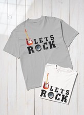 Let's Rock Custom Design Toddler T-Shirt, Music Theme Guitar Print Tee