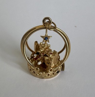 Henry Dankner Christmas Tree Angels Living Charm   14 g 14K Yellow Gold   Rare!