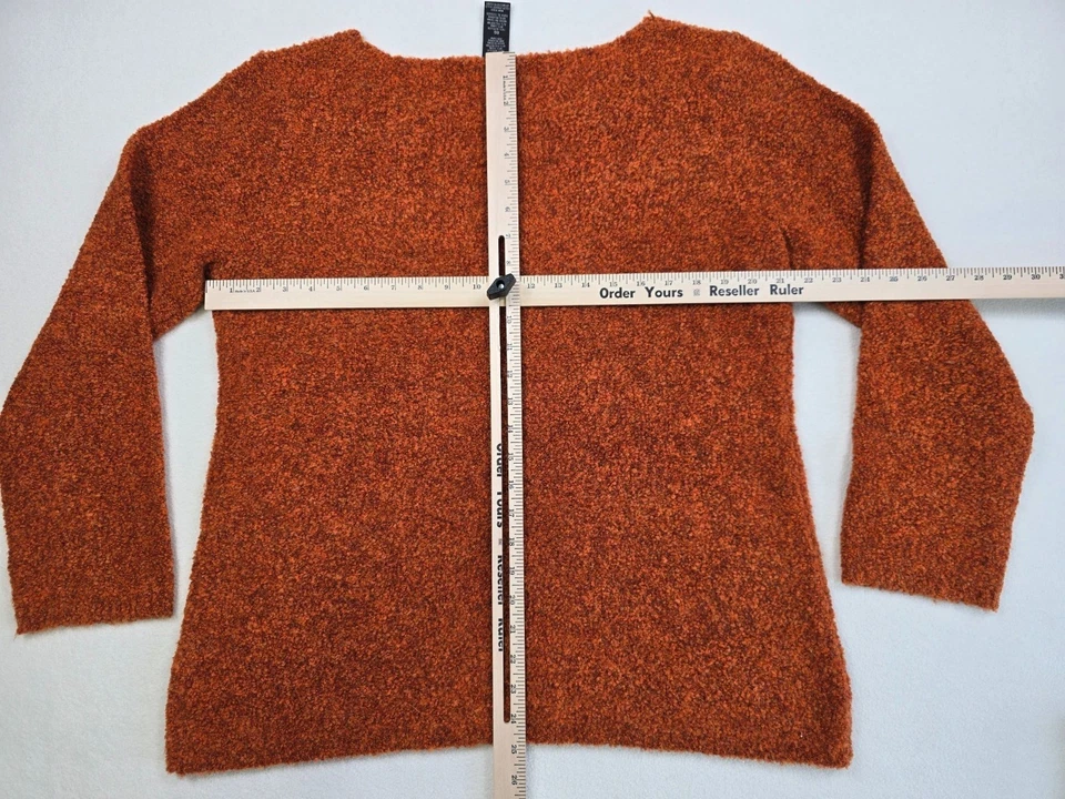 Suéter Josephine Chaus para mujer XL naranja quemado jaspeado mezcla de lana texturizada Foto 3 de 3