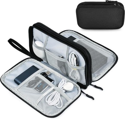 Luxuriöses schwarzes externes Festplattengehäuse & Kabel Organizer mit 8 Fächern