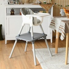4-in-1 Baby High Chair Convertible Toddler Table  Chair Set