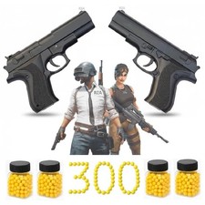 TOY SHOOTING GUN SET 2 PCS WITH 300 SOFT BULLETS KIDS PLAY