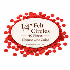 1/4 Inch Wool Blend Felt Circles - Prewashed - 1.2mm Thick - Pick One Color